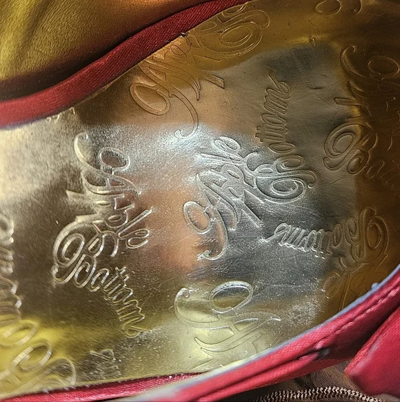 Apple Bottoms Elegant Red Satin Women's Heels - Picture 7 of 8